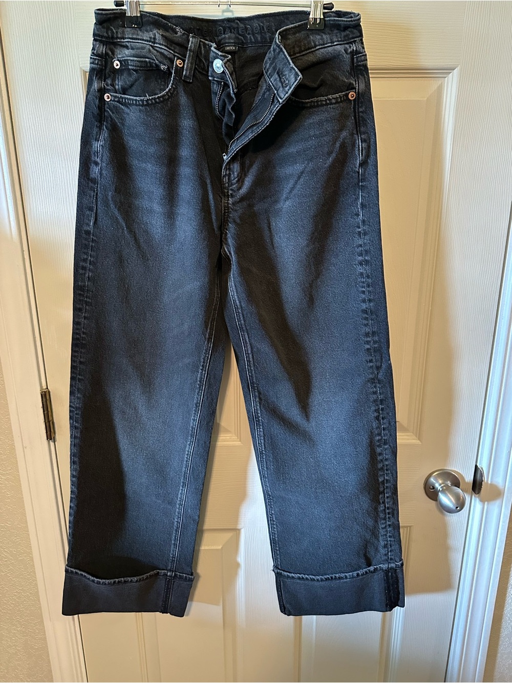 American Eagle Outfitters Black Stovepipe Jeans